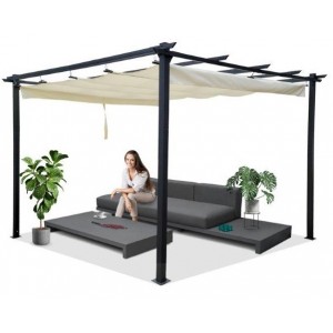 Sodo pavėsinė - pergola su vandeniui atspariu stogu 3x3x2,4 m.